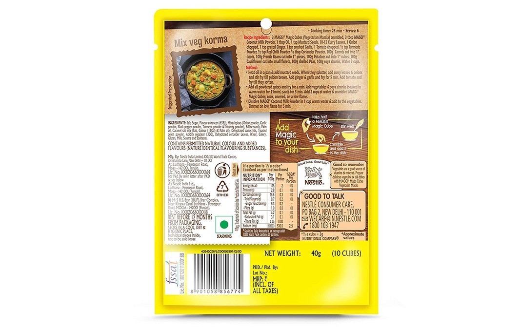 Maggi Magic Cubes Vegetarian   Pack  40 grams